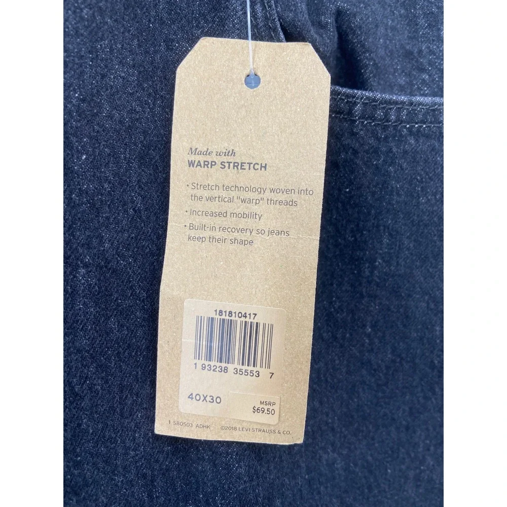 Levis 541 Jeans Men 40x30 Black Athletic Taper Workwear Reinforced Double Knee